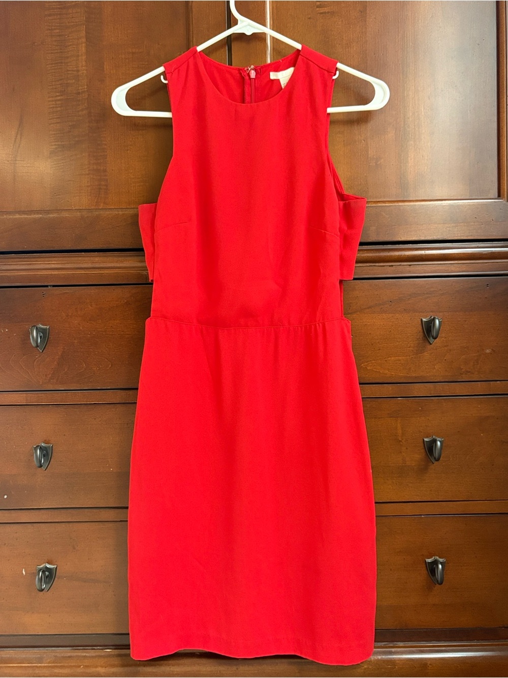 H&M Bright Red Sleeveless Midi Dress